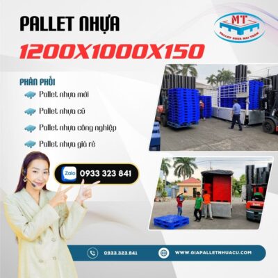 Pallet nhựa kích thước 1200 x 1000 x 150mm
